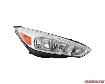 Xtune Chrome Right Passenger Side Factory Style Headlight with LED DRL Ford Focus 2015-2018 - HD-JH-FFOC15-LED-OE-R