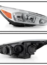 Xtune Chrome Right Passenger Side Factory Style Headlight with LED DRL Ford Focus 2015-2018                                     - HD-JH-FFOC15-LED-OE-R - Image 2