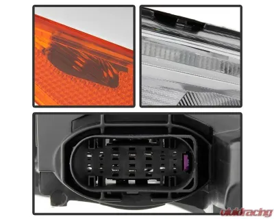 Xtune Chrome Right Passenger Side Factory Style Headlight with LED DRL Ford Focus 2015-2018 - HD-JH-FFOC15-LED-OE-R