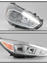 Xtune Chrome Right Passenger Side Factory Style Headlight with LED DRL Ford Focus 2015-2018                                     - HD-JH-FFOC15-LED-OE-R - Image 9