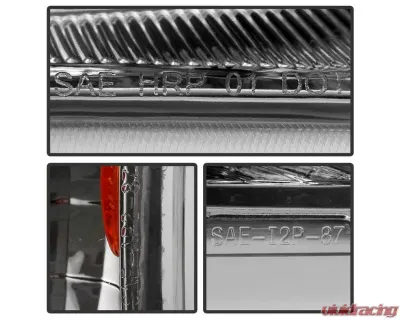 Xtune Chrome OEM style Headlights with Corner Parking Lights Ford Mustang 1987-1993 - HD-JH-FM87-6PC-AM-C