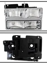 Xtune Chrome Headlights With Parking  & Amber Corner Lights GMC | Chevrolet Suburban 1994-1999                                     - HD-JH-GCK94-AM-C-SET - Image 2