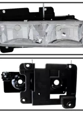 Xtune Chrome Headlights With Parking  & Amber Corner Lights GMC | Chevrolet Suburban 1994-1999                                     - HD-JH-GCK94-AM-C-SET - Image 3