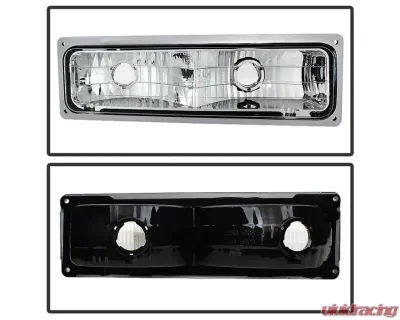Xtune Chrome Headlights With Parking  & Amber Corner Lights GMC | Chevrolet Suburban 1994-1999 - HD-JH-GCK94-AM-C-SET