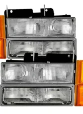 Xtune Chrome OEM Style Headlights With Corner & Parking Lights GMC | Chevrolet Suburban 1994-1999                                     - HD-JH-GCK94-OE-C-SET - Image 9