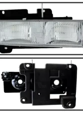 Xtune Chrome OEM Style Headlights With Corner & Parking Lights GMC | Chevrolet Suburban 1994-1999                                     - HD-JH-GCK94-OE-C-SET - Image 3