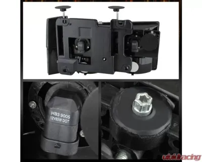 Xtune Black Crystal Headlights With Corner & Bumper Lights Chevrolet | GMC 1988-1993 - HD-JH-GMCCK88-AM-BK-SET