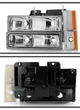 Xtune Chrome Crystal Headlights With Corner & Bumper Lights Chevrolet | GMC 1988-1993                                     - HD-JH-GMCCK88-AM-C-SET - Image 2