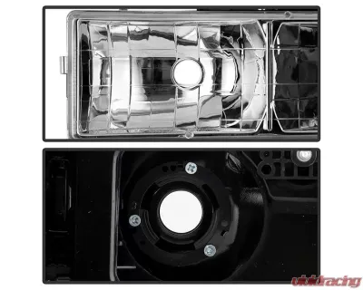 Xtune Chrome Crystal Headlights With Corner & Bumper Lights Chevrolet | GMC 1988-1993 - HD-JH-GMCCK88-AM-C-SET