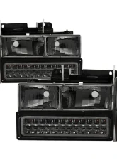 Xtune Chrome Smoke Crystal Headlights With Corner & LED Bumper Lights Chevrolet | GMC 1988-1993                                     - HD-JH-GMCCK88-LED-AM-SM-SET - Image 12