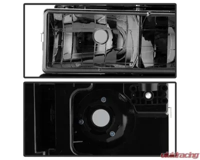 Xtune Chrome Smoke Crystal Headlights With Corner & LED Bumper Lights Chevrolet | GMC 1988-1993 - HD-JH-GMCCK88-LED-AM-SM-SET