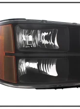 Xtune Black Crystal Headlights GMC Sierra 2007-2013                                     - HD-JH-GSIE07-AM-BK - Image 2