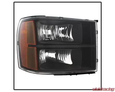 Xtune Black Crystal Headlights GMC Sierra 2007-2013 - HD-JH-GSIE07-AM-BK