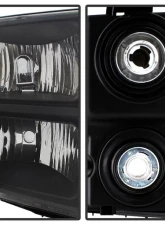 Xtune Black Crystal Headlights GMC Sierra 2007-2013                                     - HD-JH-GSIE07-AM-BK - Image 5