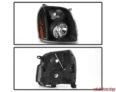 Xtune Black Crystal Headlights GMC Yukon Denali 2007-2014 - HD-JH-GYD07-AM-BK