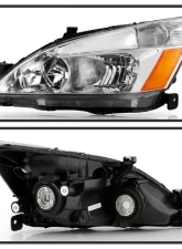 Xtune Chrome Amber Crystal Headlights Honda Accord 2003-2007                                     - HD-JH-HA03-AM-C - Image 2