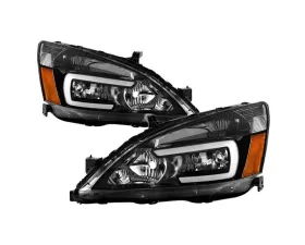 Xtune OE Black LED DRL Crystal Headlights Honda Accord 2003-2007