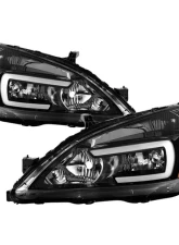 Xtune OE Black LED DRL Crystal Headlights Honda Accord 2003-2007                                     - HD-JH-HA03-LED-BK - Image 9