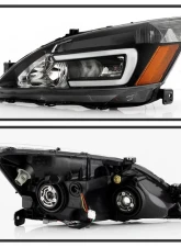 Xtune OE Black LED DRL Crystal Headlights Honda Accord 2003-2007                                     - HD-JH-HA03-LED-BK - Image 2