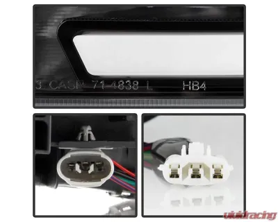 Xtune OE Black LED DRL Crystal Headlights Honda Accord 2003-2007 - HD-JH-HA03-LED-BK