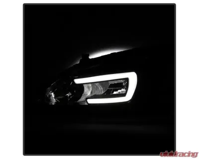 Xtune OE Black LED DRL Crystal Headlights Honda Accord 2003-2007 - HD-JH-HA03-LED-BK