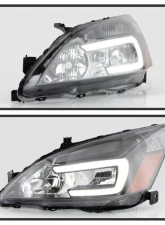 Xtune OE Black LED DRL Crystal Headlights Honda Accord 2003-2007                                     - HD-JH-HA03-LED-BK - Image 7