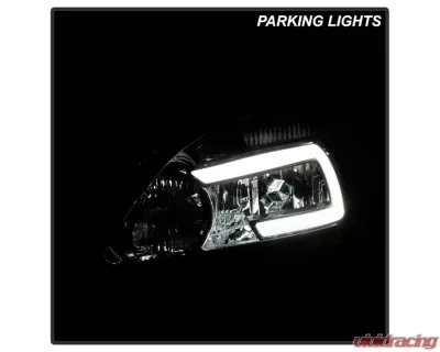 Xtune OE Black LED DRL Crystal Headlights Honda Accord 2003-2007 - HD-JH-HA03-LED-BK