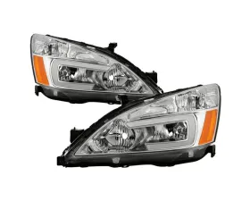 Xtune OE Chrome LED DRL Crystal Headlights Honda Accord 2003-2007