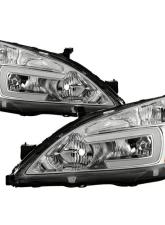 Xtune OE Chrome LED DRL Crystal Headlights Honda Accord 2003-2007                                     - HD-JH-HA03-LED-C - Image 9