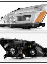 Xtune OE Chrome LED DRL Crystal Headlights Honda Accord 2003-2007                                     - HD-JH-HA03-LED-C - Image 2