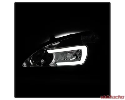 Xtune OE Chrome LED DRL Crystal Headlights Honda Accord 2003-2007 - HD-JH-HA03-LED-C
