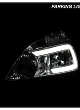 Xtune OE Chrome LED DRL Crystal Headlights Honda Accord 2003-2007                                     - HD-JH-HA03-LED-C - Image 9