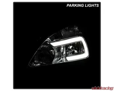 Xtune OE Chrome LED DRL Crystal Headlights Honda Accord 2003-2007 - HD-JH-HA03-LED-C