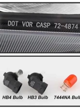 Xtune OE Black Halogen Headlights Honda Civic 2013-2015                                     - HD-JH-HC13-AM-BK - Image 6