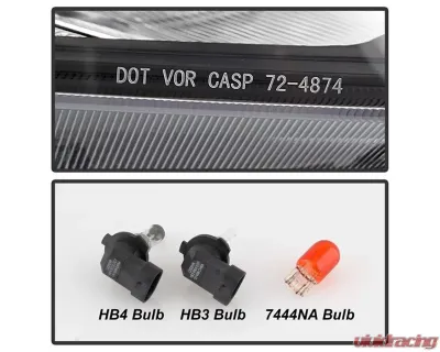 Xtune OE Black Halogen Headlights Honda Civic 2013-2015 - HD-JH-HC13-AM-BK