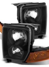Xtune Black Crystal Headlights Jeep Commander 2006-2010                                     - HD-JH-JCOM06-AM-BK - Image 9