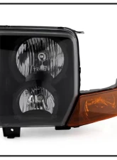 Xtune Black Crystal Headlights Jeep Commander 2006-2010                                     - HD-JH-JCOM06-AM-BK - Image 2