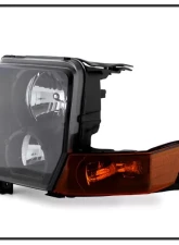 Xtune Black Crystal Headlights Jeep Commander 2006-2010                                     - HD-JH-JCOM06-AM-BK - Image 4