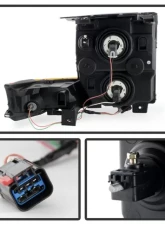 Xtune Black Crystal Headlights Jeep Commander 2006-2010                                     - HD-JH-JCOM06-AM-BK - Image 7