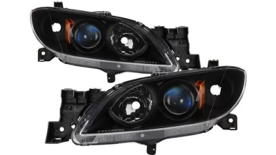 Xtune Black OEM Style Headlights Mazda 3 Sedan 2004-2009                                     - HD-JH-MAZDA304-AM-BK - Image 6
