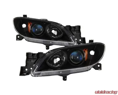 Xtune Black OEM Style Headlights Mazda 3 Sedan 2004-2009 - HD-JH-MAZDA304-AM-BK