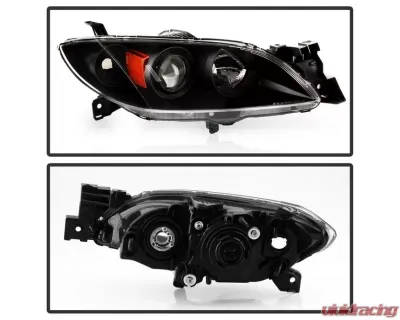 Xtune Black OEM Style Headlights Mazda 3 Sedan 2004-2009 - HD-JH-MAZDA304-AM-BK