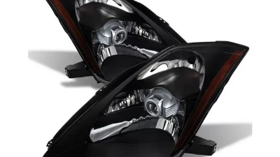 Xtune Black Crystal Headlights Nissan 350Z 2003-2005                                     - HD-JH-N350Z-HID-BK - Image 3