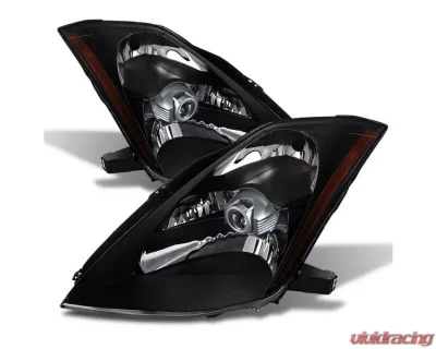 Xtune Black Crystal Headlights Nissan 350Z 2003-2005 - HD-JH-N350Z-HID-BK