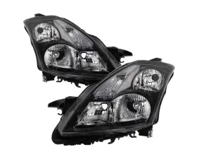 Xtune All Black Crystal Headlights Nissan Altima 2007-2009