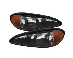 Xtune Black Crystal Headlights Pontiac Grand Am 1999-2005