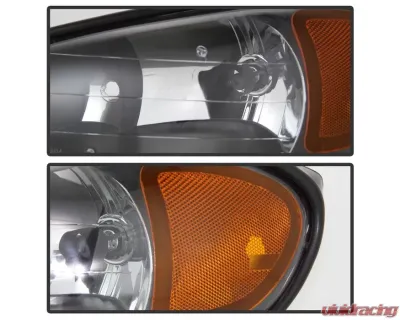 Xtune Black Crystal Headlights Pontiac Grand Am 1999-2005 - HD-JH-PGAM99-AM-BK