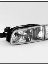 Xtune Chrome Crystal Headlights W/ Amber Corner Lights Pontiac Grand Prix 1997-2003                                     - HD-JH-PGPRIX-SET-AM-C - Image 2