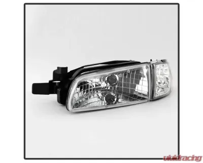 Xtune Chrome Crystal Headlights W/ Amber Corner Lights Pontiac Grand Prix 1997-2003 - HD-JH-PGPRIX-SET-AM-C