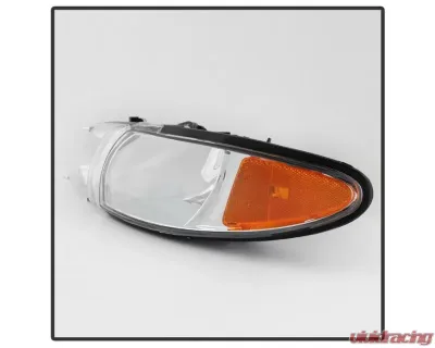 Xtune Chrome Crystal Headlights W/ Amber Corner Lights Pontiac Grand Prix 1997-2003 - HD-JH-PGPRIX-SET-AM-C